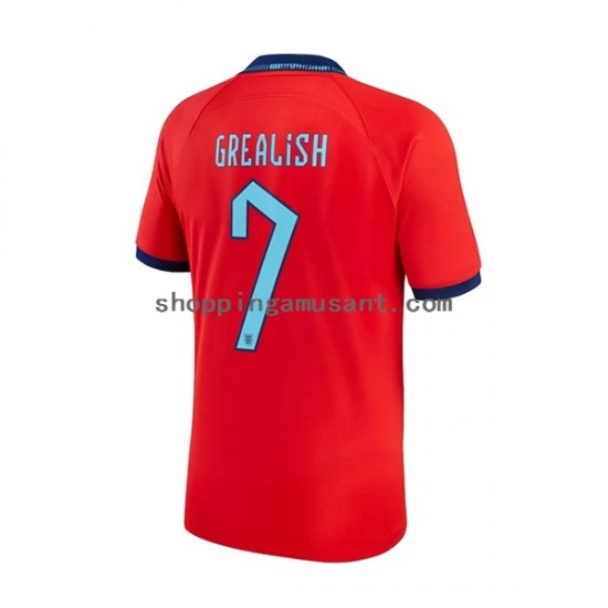 Maillot de Foot Angleterre Grealish 7 Homme Extérieur Coupe du Monde 2022 Manche Courte