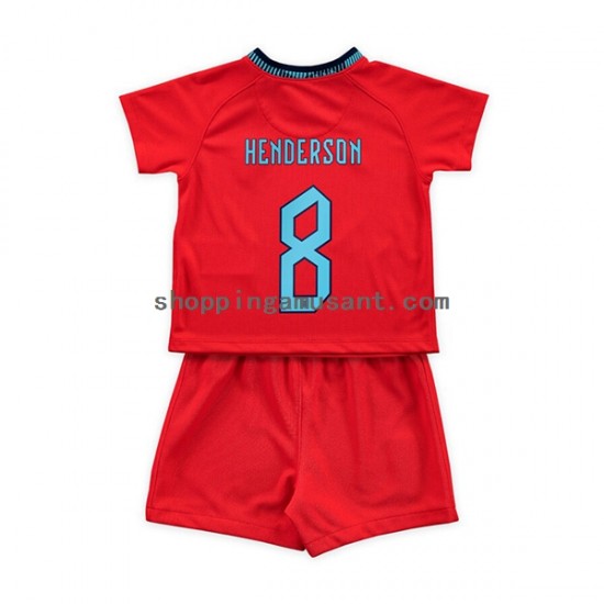 Maillot de Foot Angleterre Henderson 8 Enfant Extérieur Coupe du Monde 2022 Manche Courte