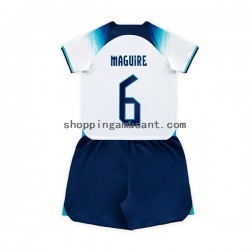 Maillot de Foot Angleterre Maguire 6 Enfant Domicile Coupe du Monde 2022 Manche Courte