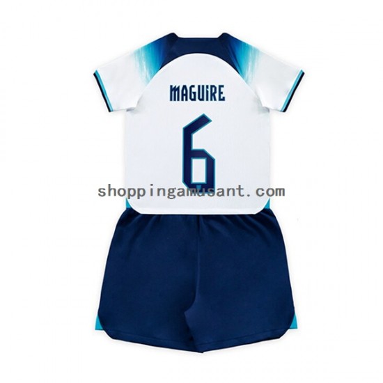 Maillot de Foot Angleterre Maguire 6 Enfant Domicile Coupe du Monde 2022 Manche Courte