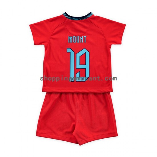 Maillot de Foot Angleterre Mount 19 Enfant Extérieur Coupe du Monde 2022 Manche Courte