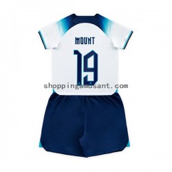 Maillot de Foot Angleterre Mount 19 Enfant Domicile Coupe du Monde 2022 Manche Courte