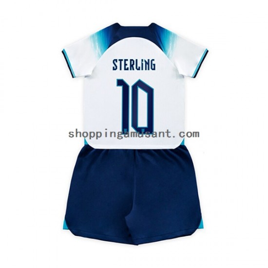 Maillot de Foot Angleterre Sterling 10 Enfant Domicile Coupe du Monde 2022 Manche Courte