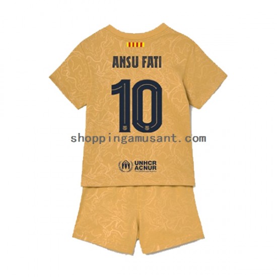 Maillot de Foot FC Barcelone Ansu Fat 10 Enfant Extérieur 2022-2023 Manche Courte