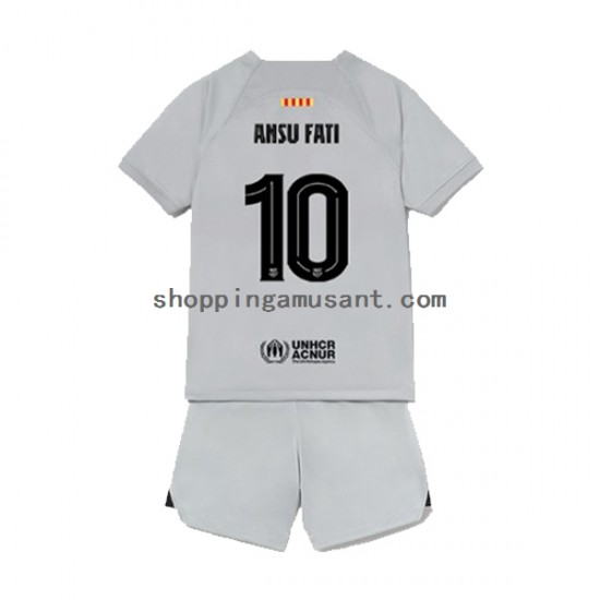 Maillot de Foot FC Barcelone Ansu Fat 10 Enfant Neutre 2022-2023 Manche Courte