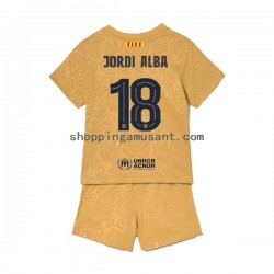 Maillot de Foot FC Barcelone Jordi Alba 18 Enfant Extérieur 2022-2023 Manche Courte