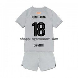 Maillot de Foot FC Barcelone Jordi Alba 18 Enfant Neutre 2022-2023 Manche Courte