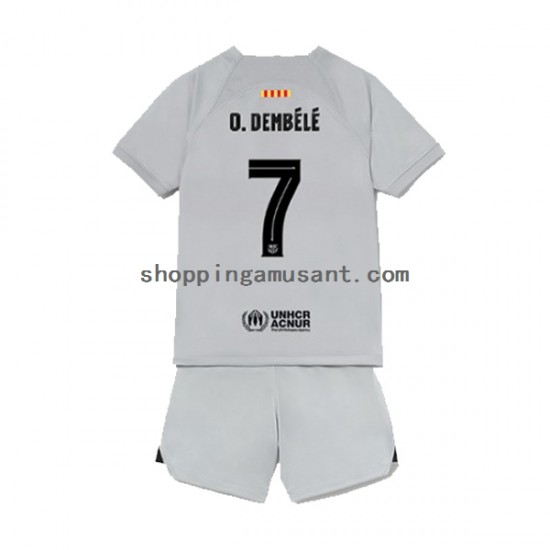 Maillot de Foot FC Barcelone Ousmane Dembele 7 Enfant Neutre 2022-2023 Manche Courte