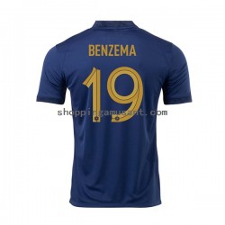 Maillot de Foot France Benzema 19 Homme Domicile Coupe du Monde 2022 Manche Courte
