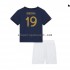 Maillot de Foot France Benzema 19 Enfant Domicile Coupe du Monde 2022 Manche Courte