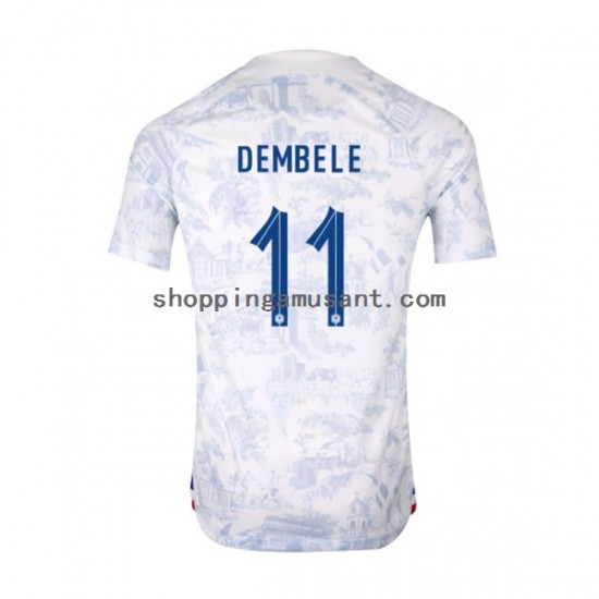 Maillot de Foot France Dembele 11 Homme Extérieur Coupe du Monde 2022 Manche Courte