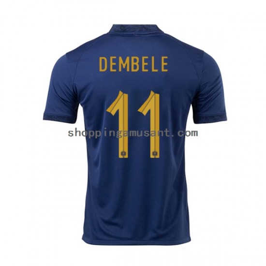Maillot de Foot France Dembele 11 Homme Domicile Coupe du Monde 2022 Manche Courte