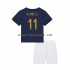 Maillot de Foot France Dembele 11 Enfant Domicile Coupe du Monde 2022 Manche Courte