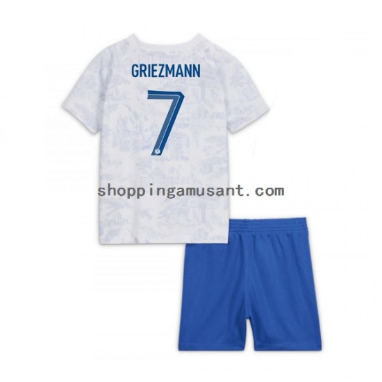 Maillot de Foot France Griezmann 7 Enfant Extérieur Coupe du Monde 2022 Manche Courte