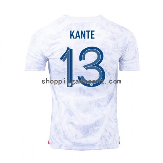 Maillot de Foot France Kante 13 Homme Extérieur Coupe du Monde 2022 Manche Courte