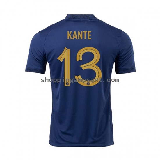 Maillot de Foot France Kante 13 Homme Domicile Coupe du Monde 2022 Manche Courte