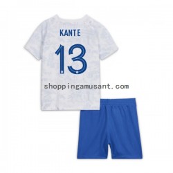 Maillot de Foot France Kante 13 Enfant Extérieur Coupe du Monde 2022 Manche Courte
