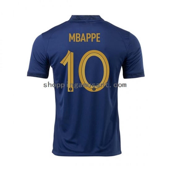 Maillot de Foot France Mbappé 10 Homme Domicile Coupe du Monde 2022 Manche Courte