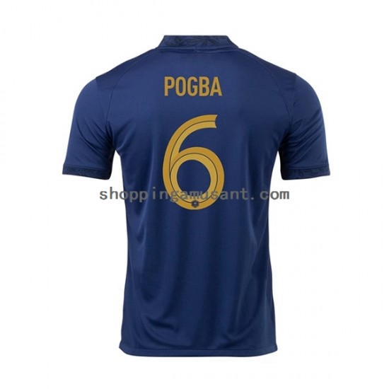 Maillot de Foot France Pogba 6 Homme Domicile Coupe du Monde 2022 Manche Courte