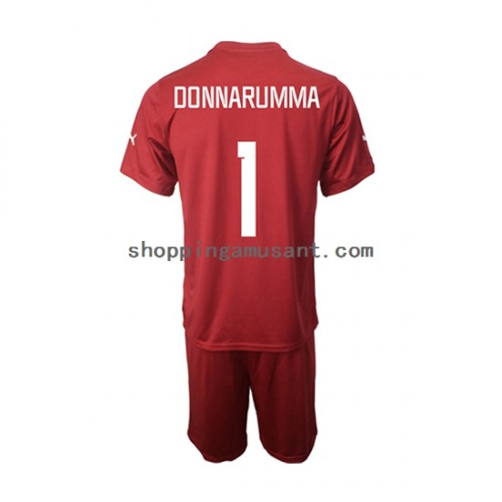 Maillot de Foot Italie Donnarumma 1 Gardien Enfant Extérieur 2022-2023 Manche Courte