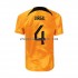 Maillot de Foot Pays-Bas Virgil 4 Homme Domicile Coupe du Monde 2022 Manche Courte