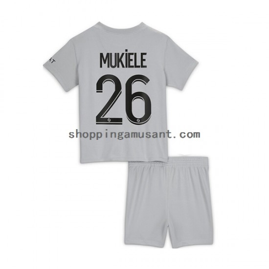 Maillot de Foot Paris Saint-Germain Mukiele 26 Enfant Extérieur 2022-2023 Manche Courte