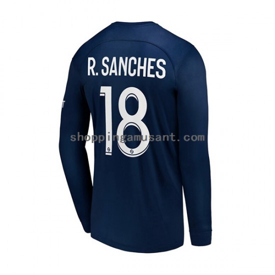 Maillot de Foot Paris Saint-Germain R.Sanches 18 Homme Domicile 2022-2023 Manche Longue