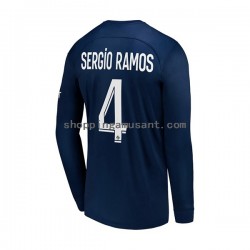 Maillot de Foot Paris Saint-Germain Sergio Ramos 4 Homme Domicile 2022-2023 Manche Longue