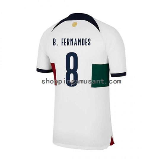 Maillot de Foot Portugal B.Fernandes 8 Homme Extérieur Coupe du Monde 2022 Manche Courte