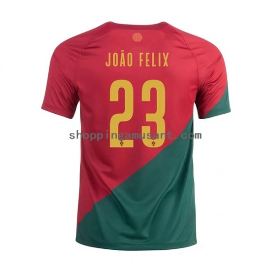 Maillot de Foot Portugal Joao Felix 23 Homme Domicile Coupe du Monde 2022 Manche Courte
