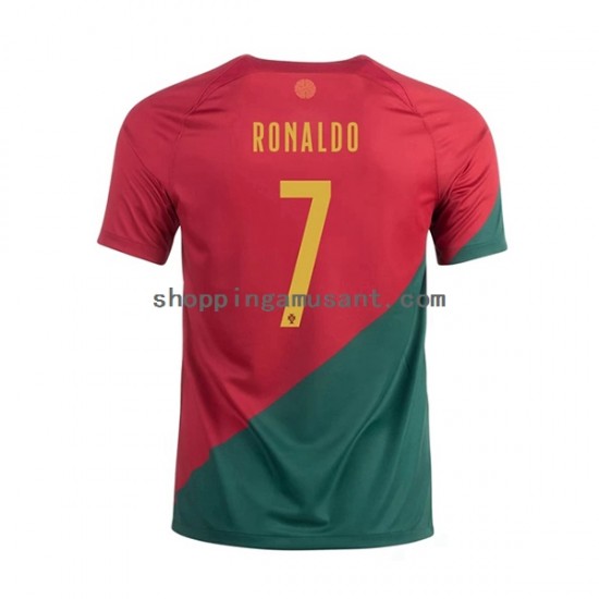 Maillot de Foot Portugal Ronaldo 7 Homme Domicile Coupe du Monde 2022 Manche Courte