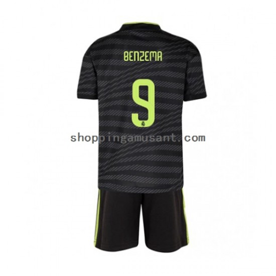 Maillot de Foot Real Madrid Benzema 9 Enfant Neutre 2022-2023 Manche Courte