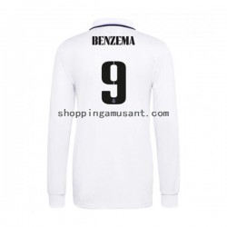 Maillot de Foot Real Madrid Karim Benzema 9 Homme Domicile 2022-2023 Manche Longue