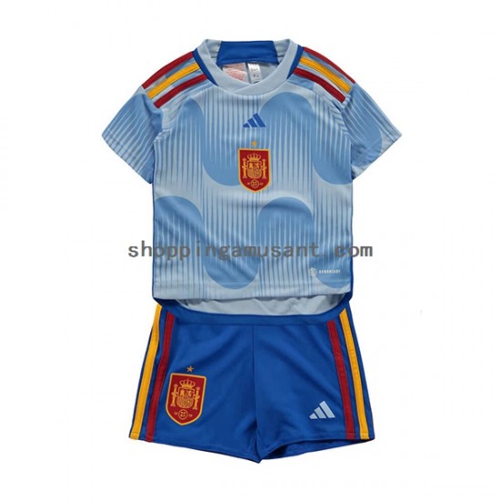 Maillot de Foot Espagne Enfant Extérieur Coupe du Monde 2022 Manche Courte