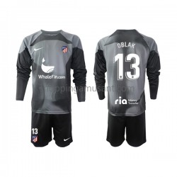 Maillot de Foot Atlético Madrid Jan Oblak 13 Gardien Enfant Extérieur 2022-2023 Manche Longue