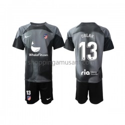 Maillot de Foot Atlético Madrid Jan Oblak 13 Gardien Enfant Extérieur 2022-2023 Manche Courte