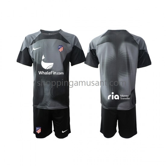 Maillot de Foot Atlético Madrid Gardien Enfant Extérieur 2022-2023 Manche Courte