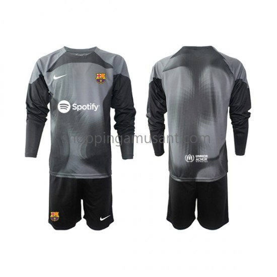 Maillot de Foot FC Barcelone Gardien Enfant Extérieur 2022-2023 Manche Longue