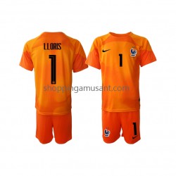 Maillot de Foot France Hugo Lloris 1 Gardien Enfant Extérieur Coupe du Monde 2022 Manche Courte