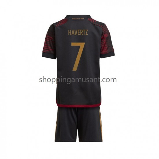 Maillot de Foot Allemagne Havertz 7 Enfant Extérieur Coupe du Monde 2022 Manche Courte