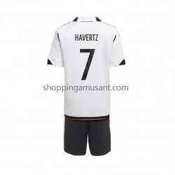 Maillot de Foot Allemagne Havertz 7 Enfant Domicile Coupe du Monde 2022 Manche Courte
