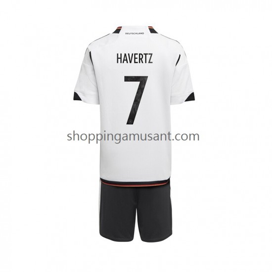 Maillot de Foot Allemagne Havertz 7 Enfant Domicile Coupe du Monde 2022 Manche Courte