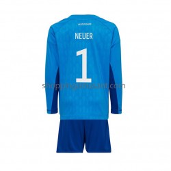 Maillot de Foot Allemagne Manuel Neuer 1 Gardien Enfant Domicile Coupe du Monde 2022 Manche Longue