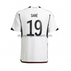 Maillot de Foot Allemagne Sane 19 Homme Domicile Coupe du Monde 2022 Manche Courte