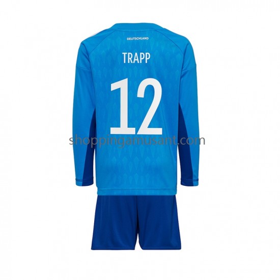 Maillot de Foot Allemagne TRAPP 12 Gardien Enfant Domicile Coupe du Monde 2022 Manche Longue