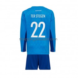 Maillot de Foot Allemagne ter Stegen 22 Gardien Enfant Domicile Coupe du Monde 2022 Manche Longue
