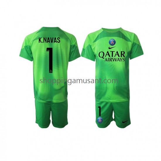 Maillot de Foot Paris Saint-Germain Keylor Navas 1 Gardien Enfant Domicile 2022-2023 Manche Courte