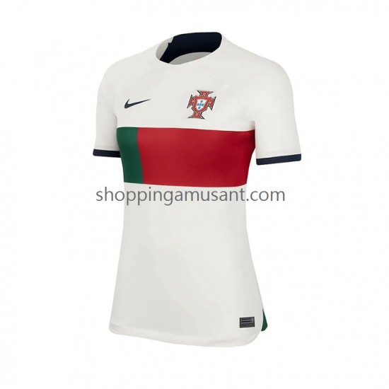 Maillot de Foot Portugal Féminine Extérieur Coupe du Monde 2022 Manche Courte