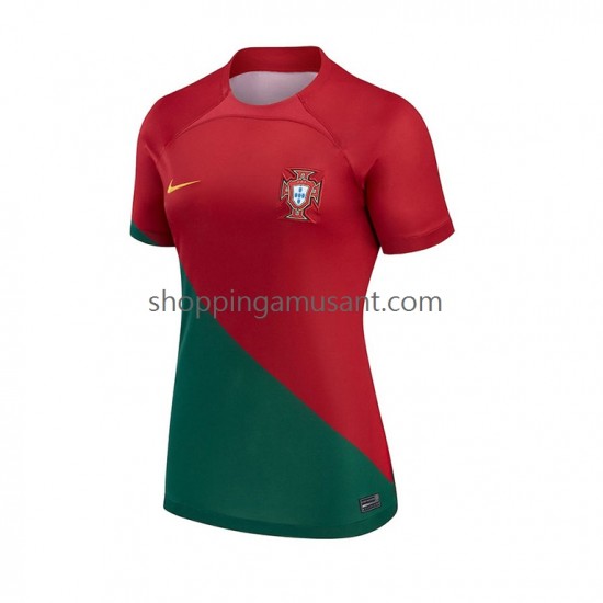 Maillot de Foot Portugal Féminine Domicile Coupe du Monde 2022 Manche Courte