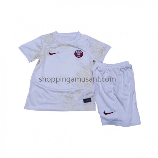 Maillot de Foot Qatar Enfant Extérieur Coupe du Monde 2022 Manche Courte